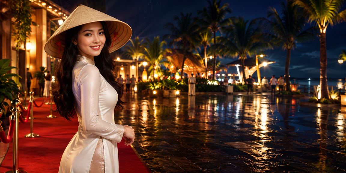 Người dùng trải nghiệm cá cược trực tuyến tại Phú Quốc với nón lá truyền thống